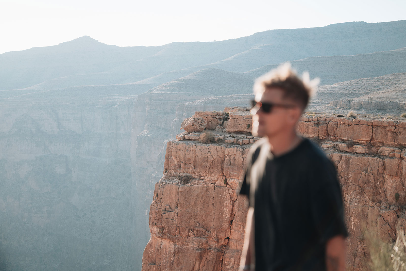 pure enjoyment and the sense of freedom looking into the valley