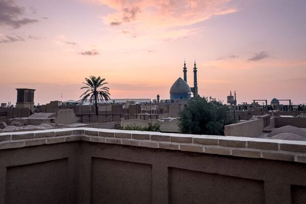 sunset view over oldtown of yazd sunset view over oldtown of yazd
