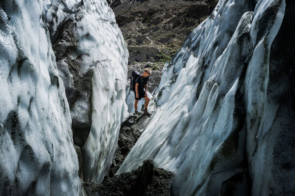 crossing hoper glacier on rush lake trek pakistan crossing hoper glacier on rush lake trek pakistan