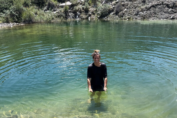 swimming in lake on the way to rush lake-trek-pakistan swimming in lake on the way to rush lake-trek-pakistan