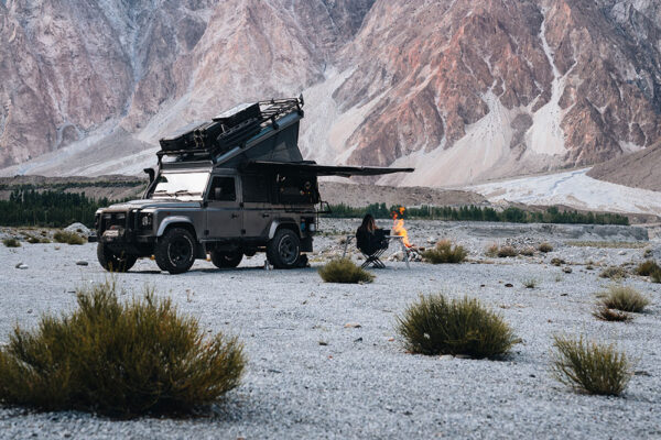 Defender at Passu Cones Campspot Hunza Valley Pakistan Defender at Passu Cones Campspot Hunza Valley Pakistan