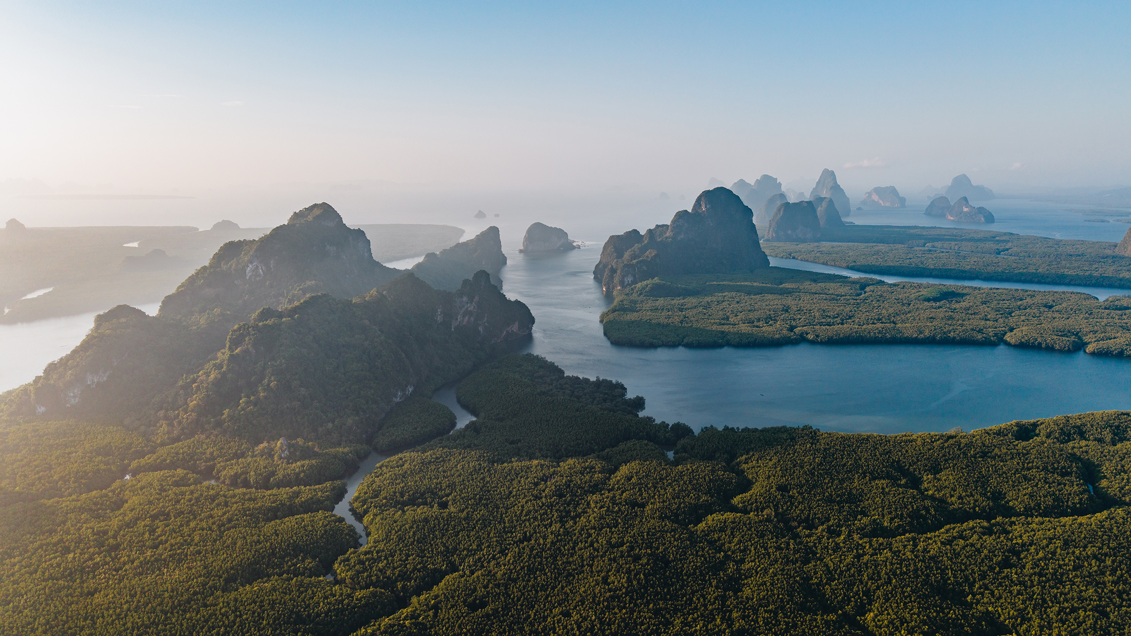 view from above of phang gna bay